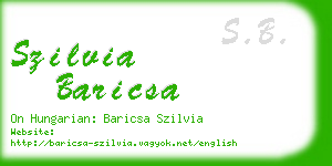 szilvia baricsa business card